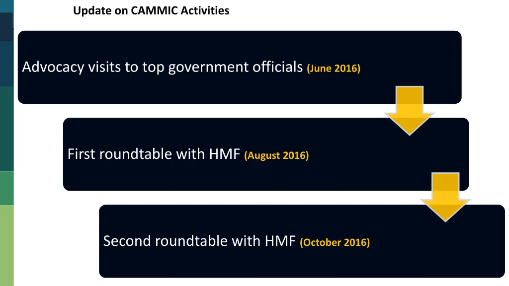 update on cammic activities