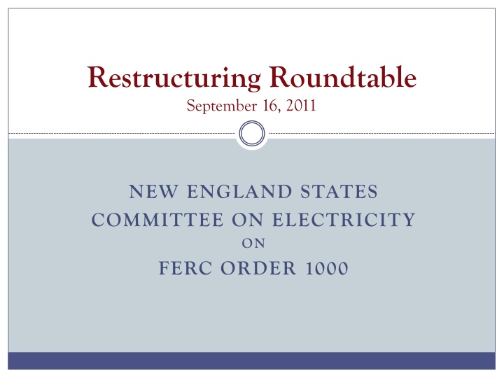 restructuring roundtable september 16 2011