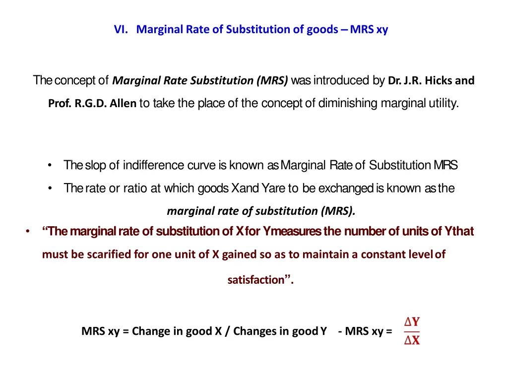 vi marginal rate of substitution of goods mrsxy