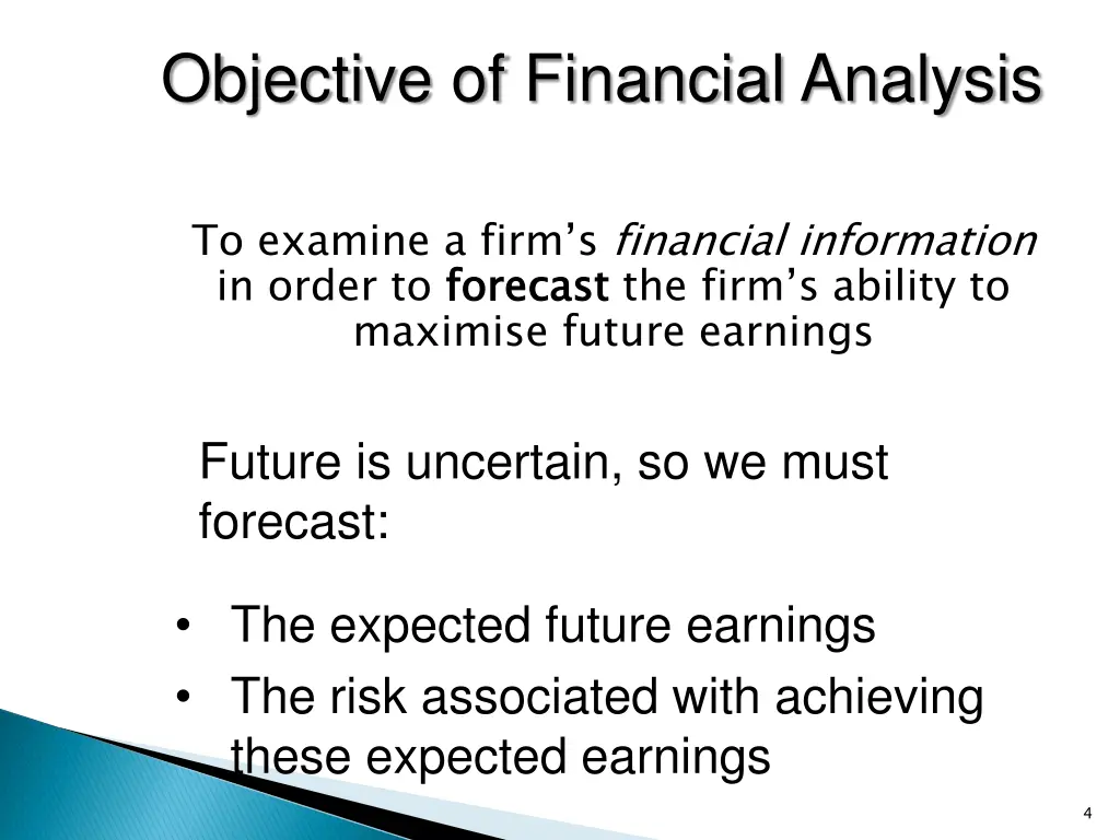 objective of financial analysis