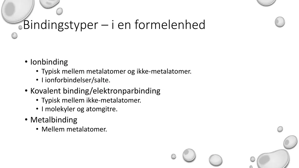 bindingstyper i en formelenhed