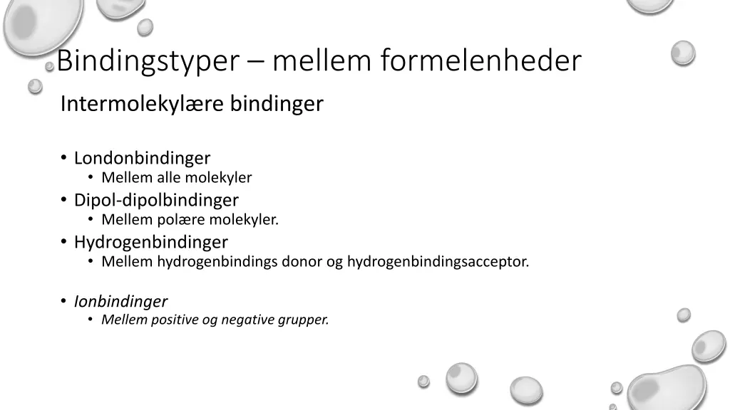 bindingstyper mellem formelenheder 1