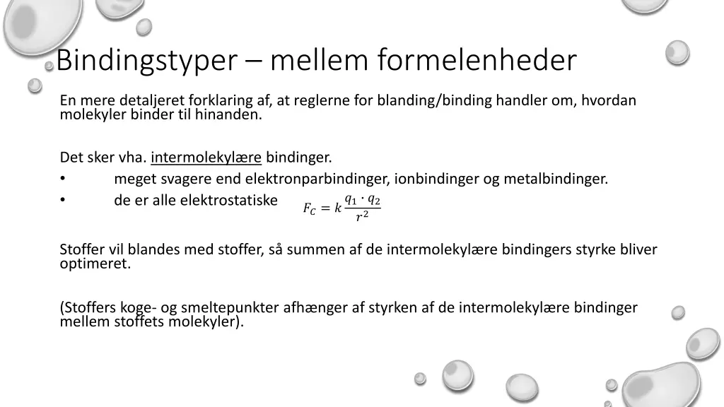 bindingstyper mellem formelenheder
