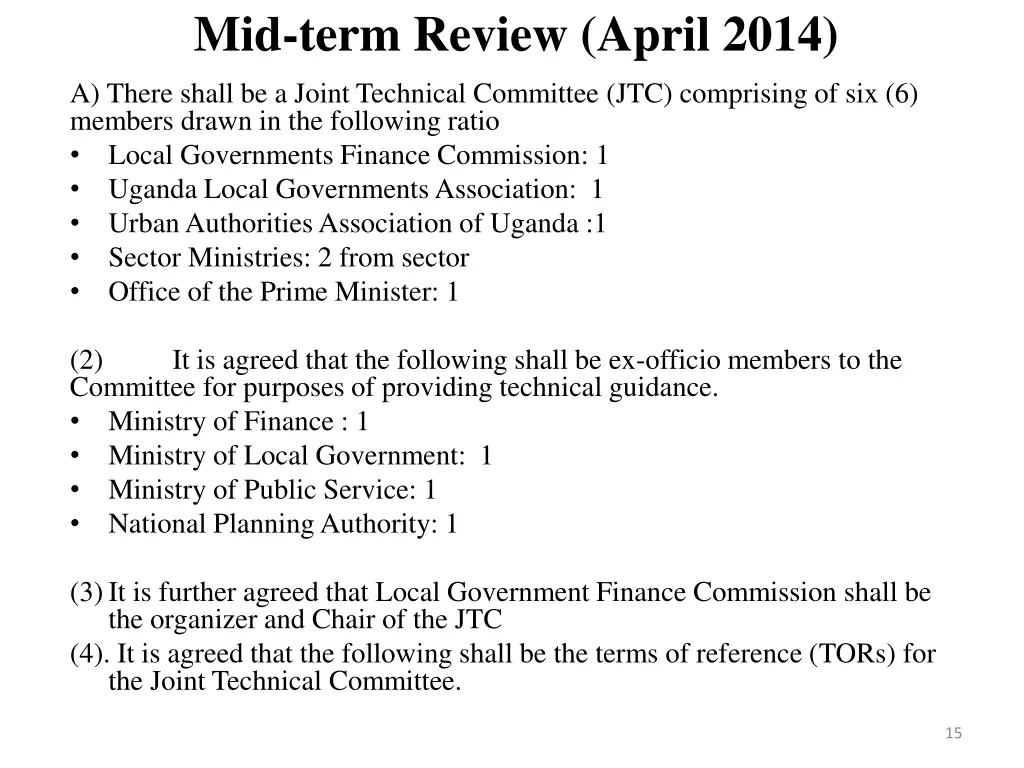 mid term review april 2014