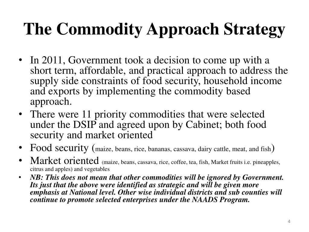 the commodity approach strategy