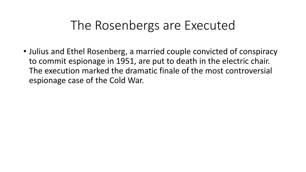 the rosenbergs are executed