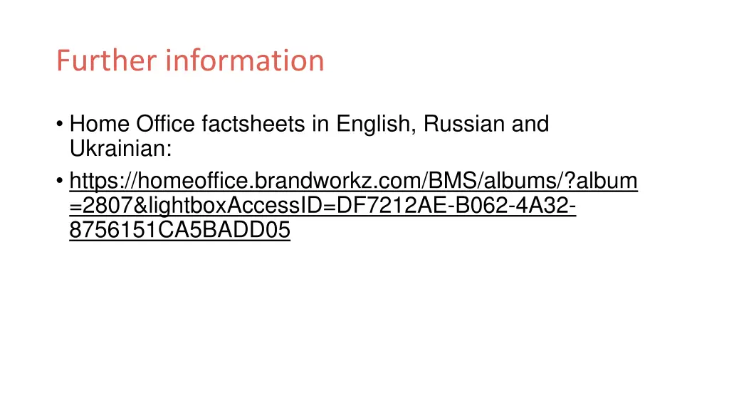 further information