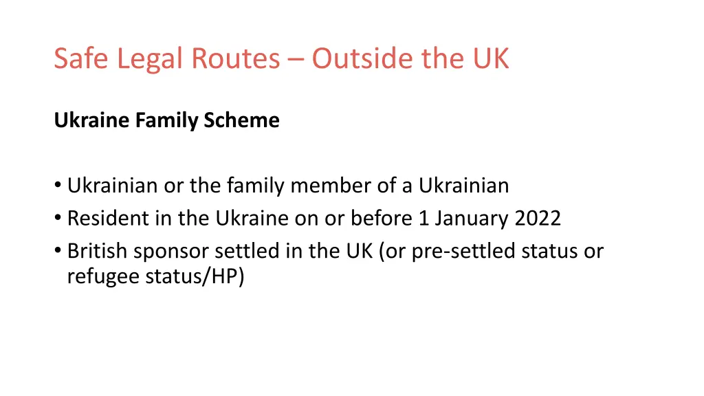 safe legal routes outside the uk