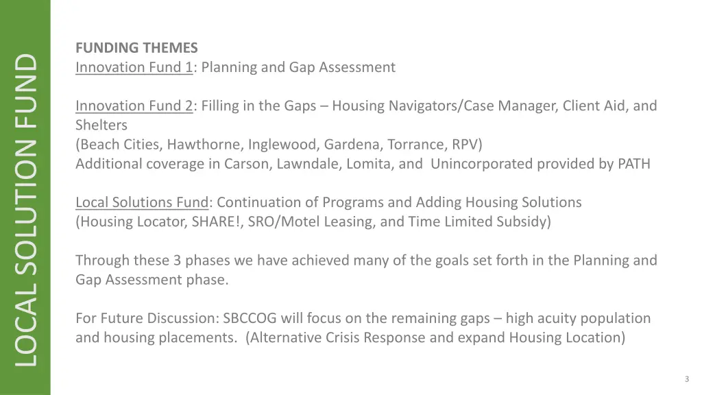funding themes innovation fund 1 planning