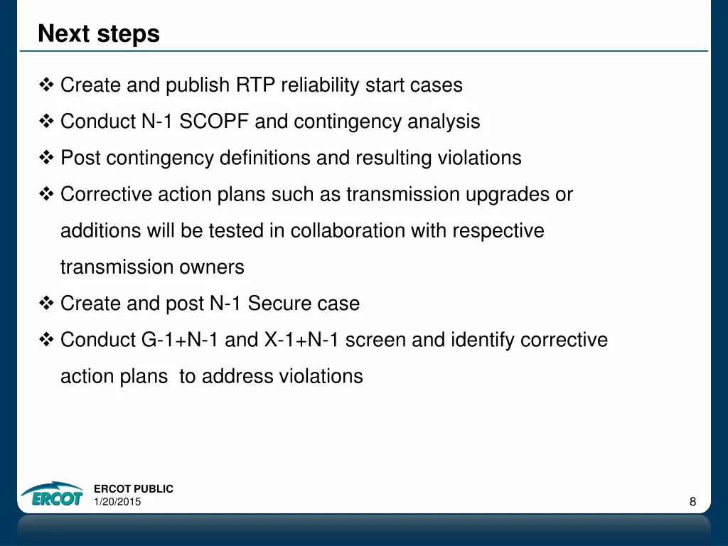 next steps
