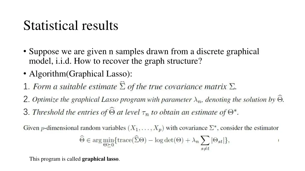 statistical results