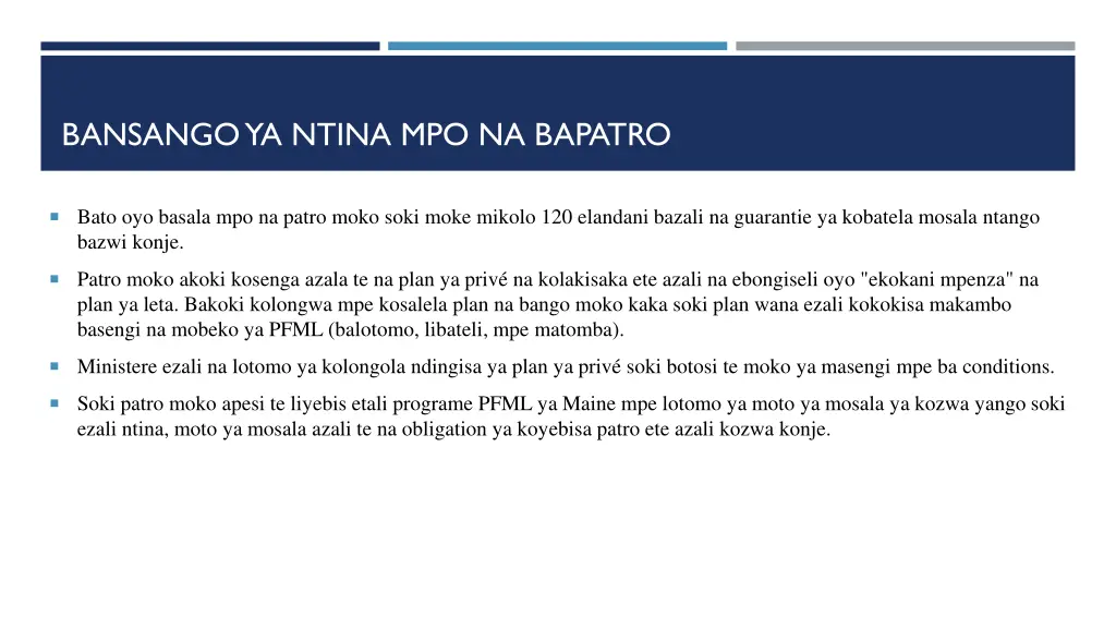 bansango ya ntina mpo na bapatro