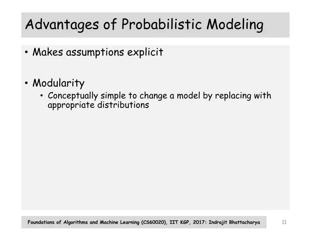 advantages of probabilistic modeling