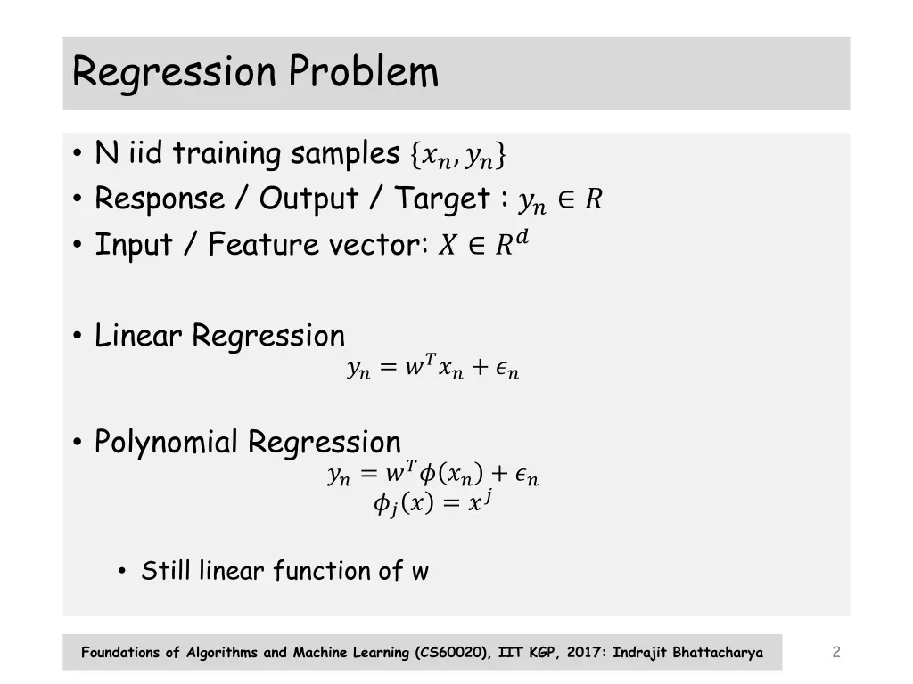 regression problem