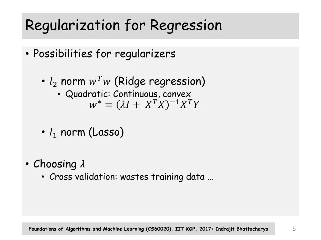 regularization for regression 1