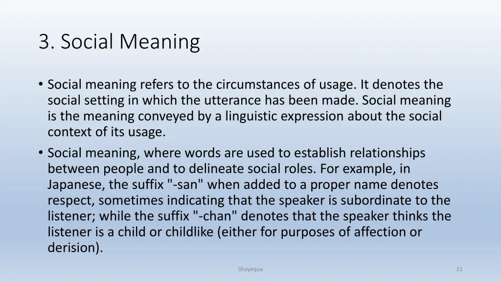 3 social meaning