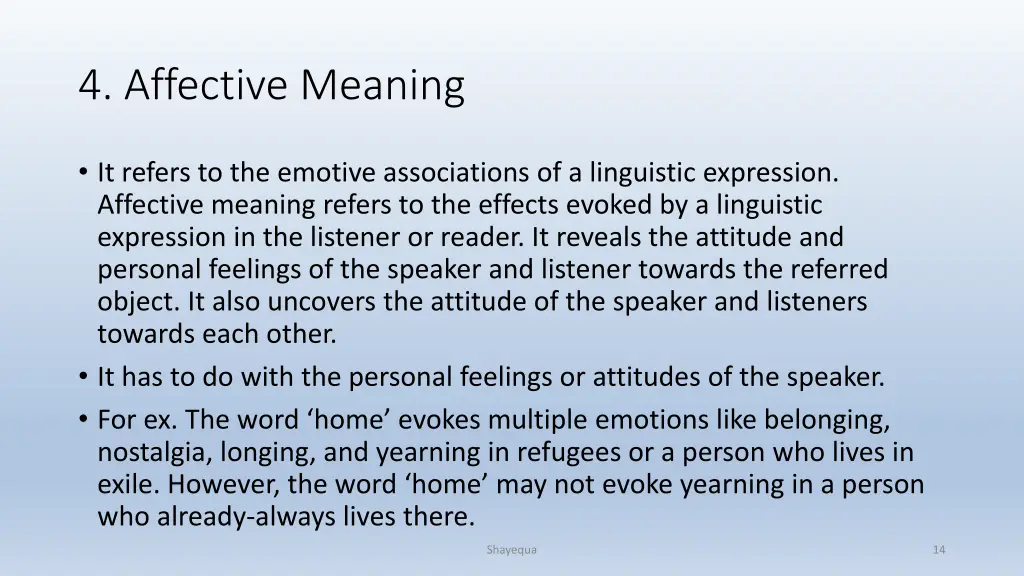 4 affective meaning