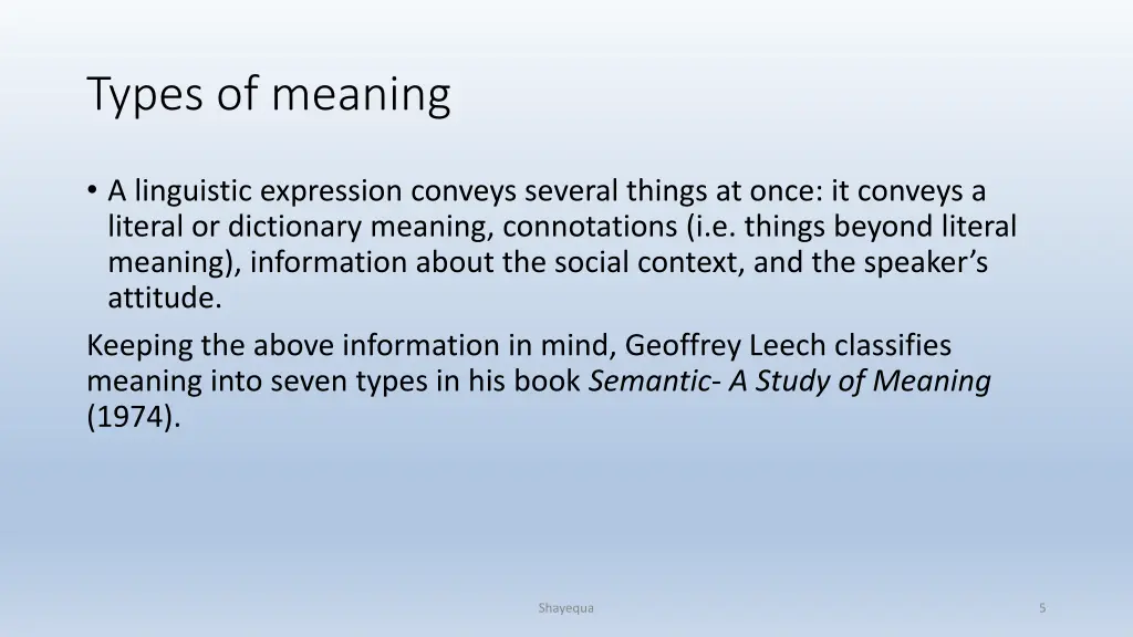 types of meaning