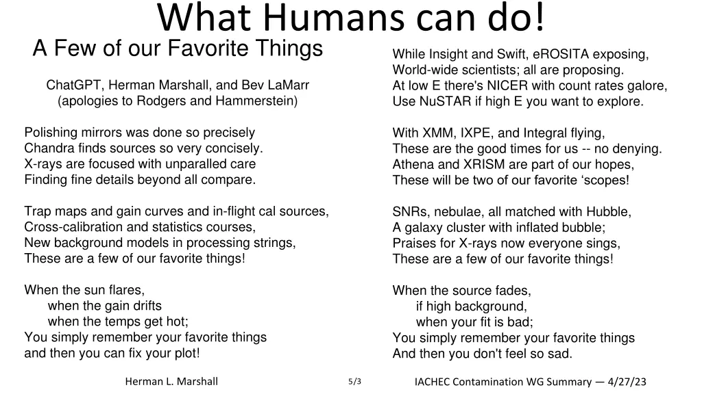 what humans can do a few of our favorite things