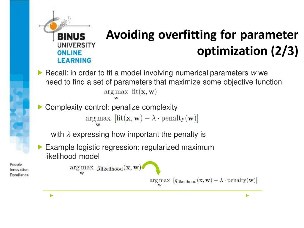 avoiding overfitting for parameter optimization 1