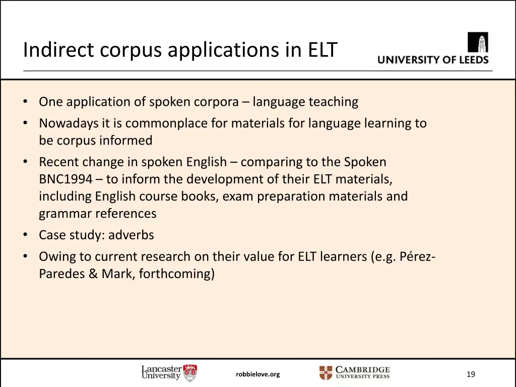 indirect corpus applications in elt