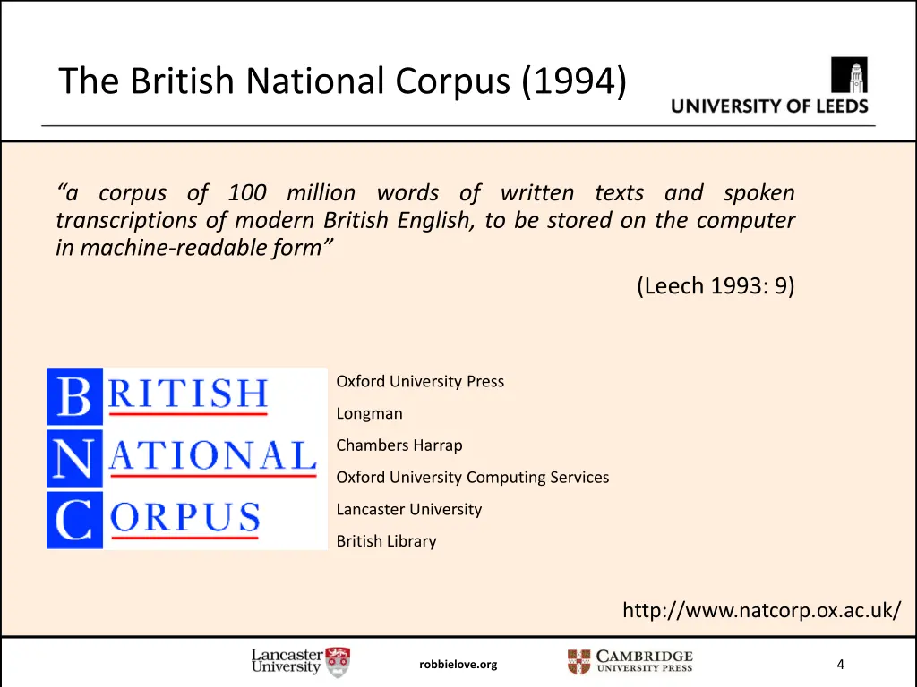 the british national corpus 1994