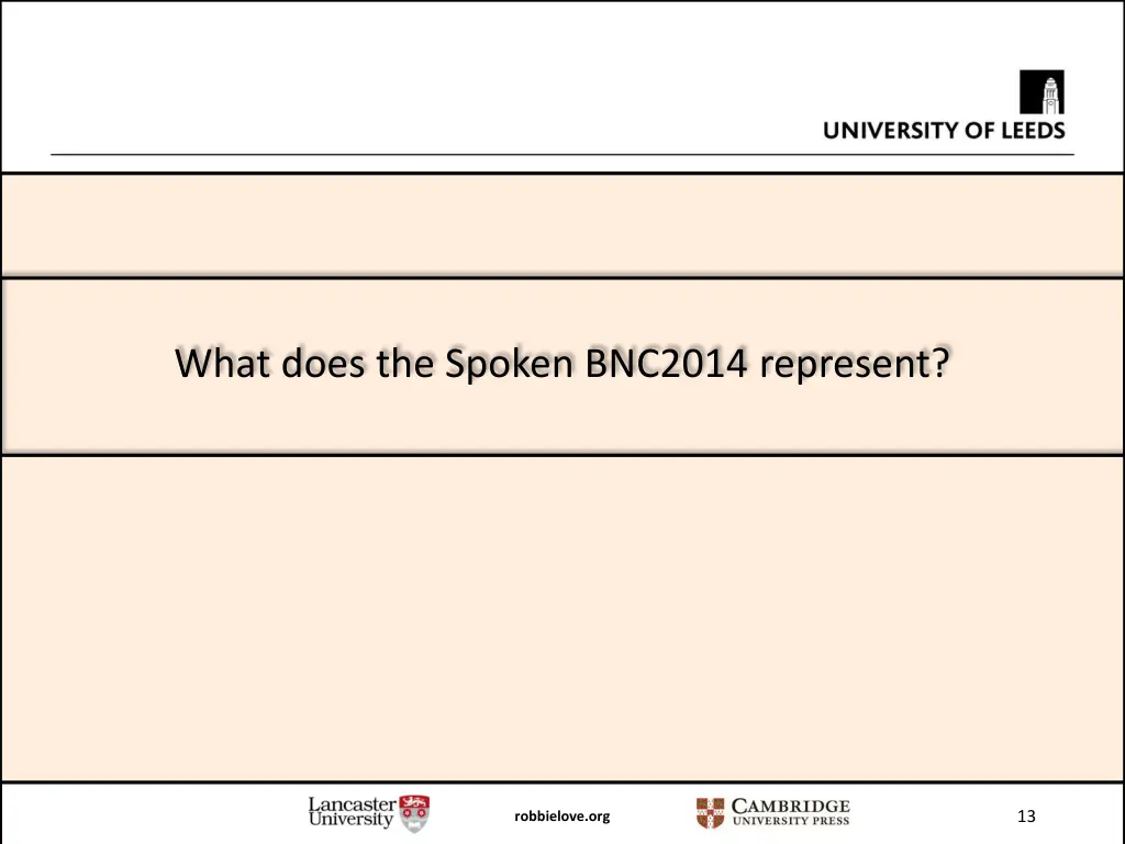 what does the spoken bnc2014 represent