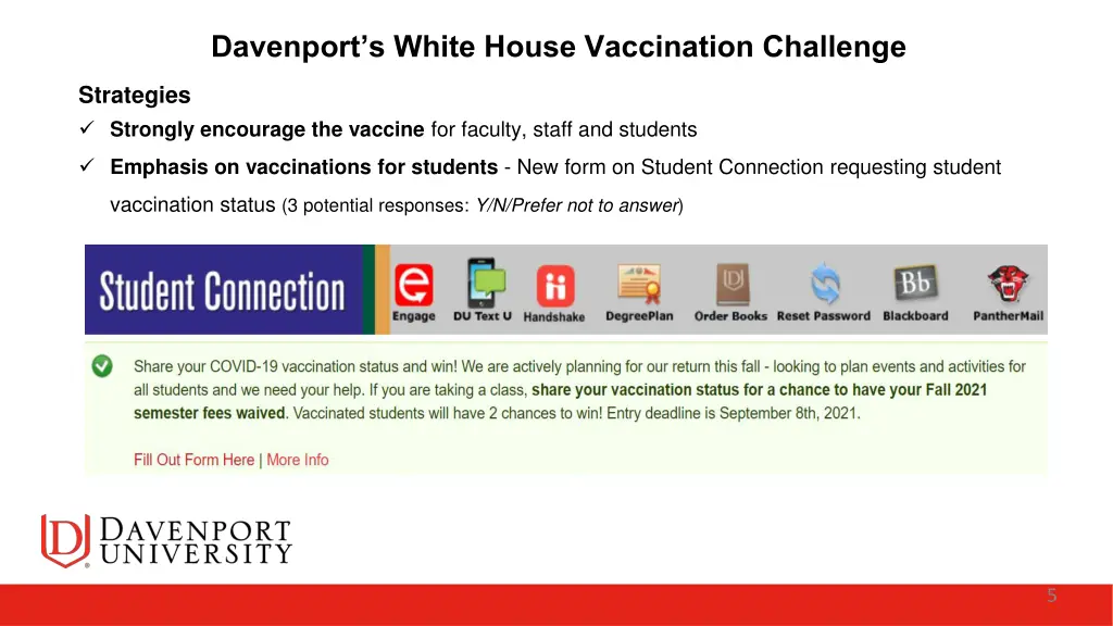 davenport s white house vaccination challenge