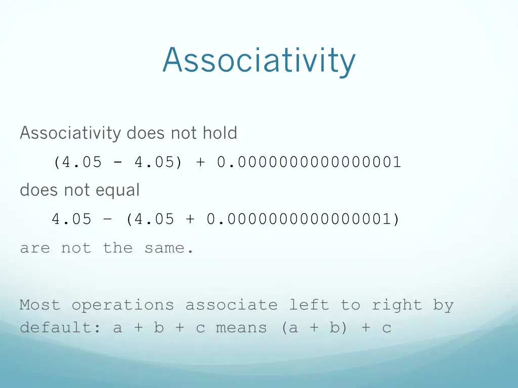 associativity