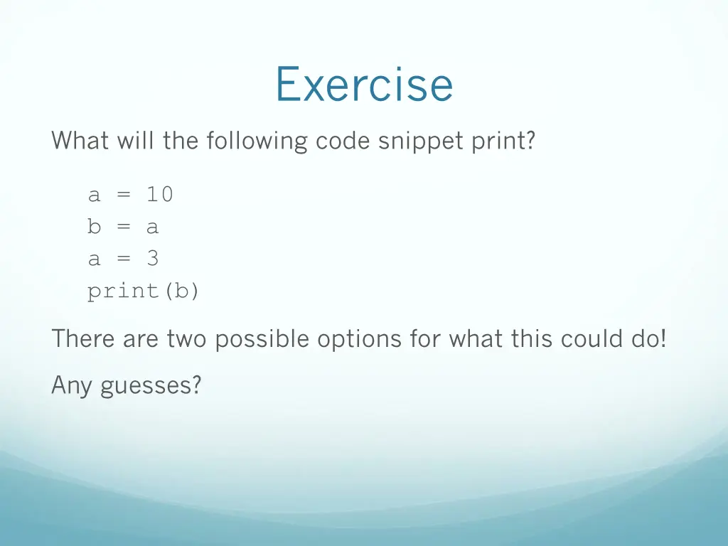 exercise 1