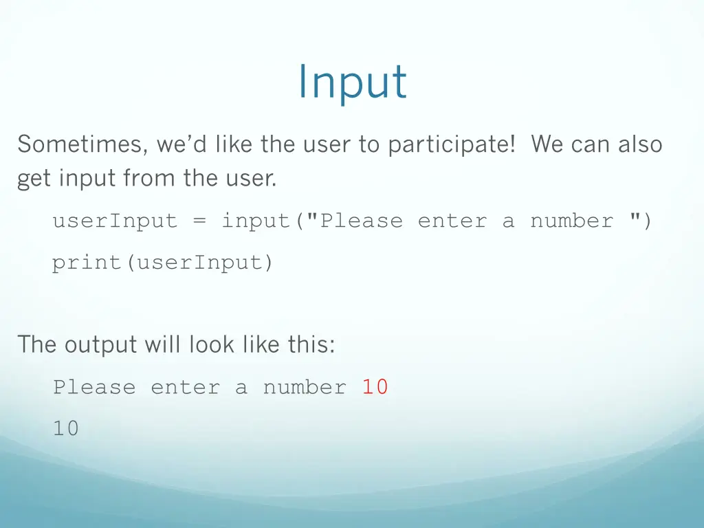 input