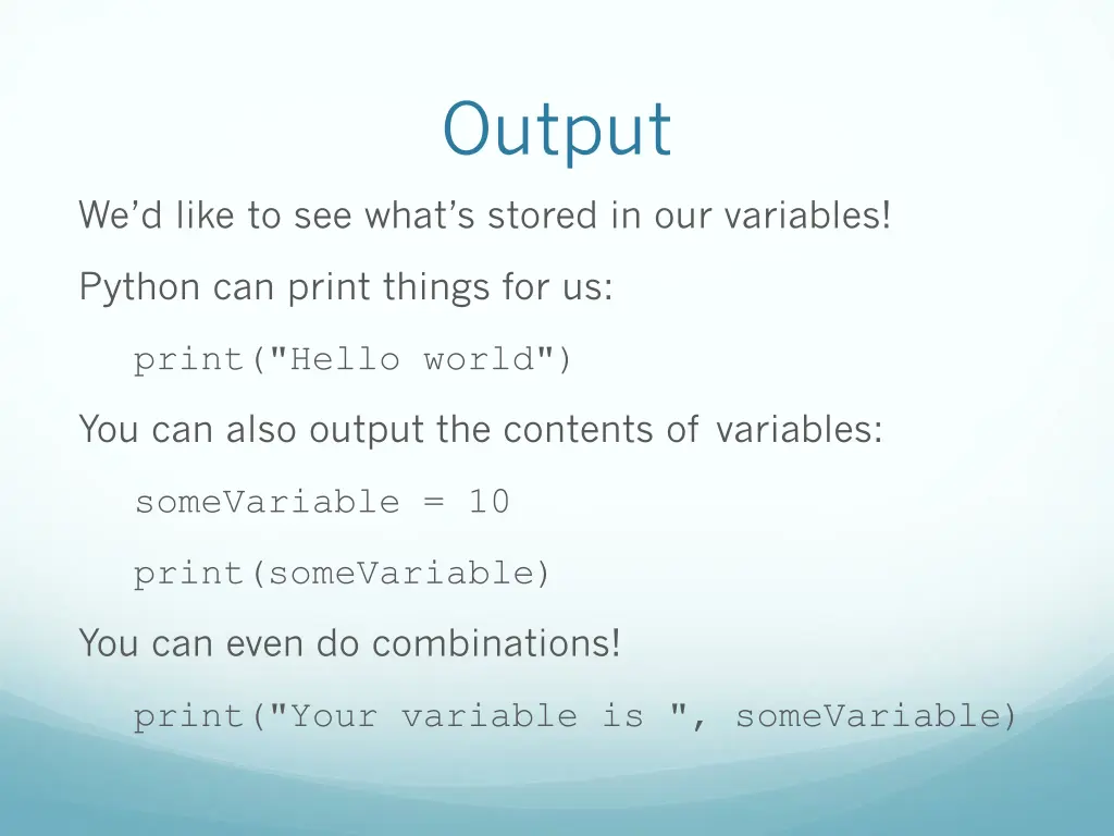 output