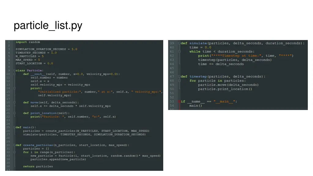particle list py