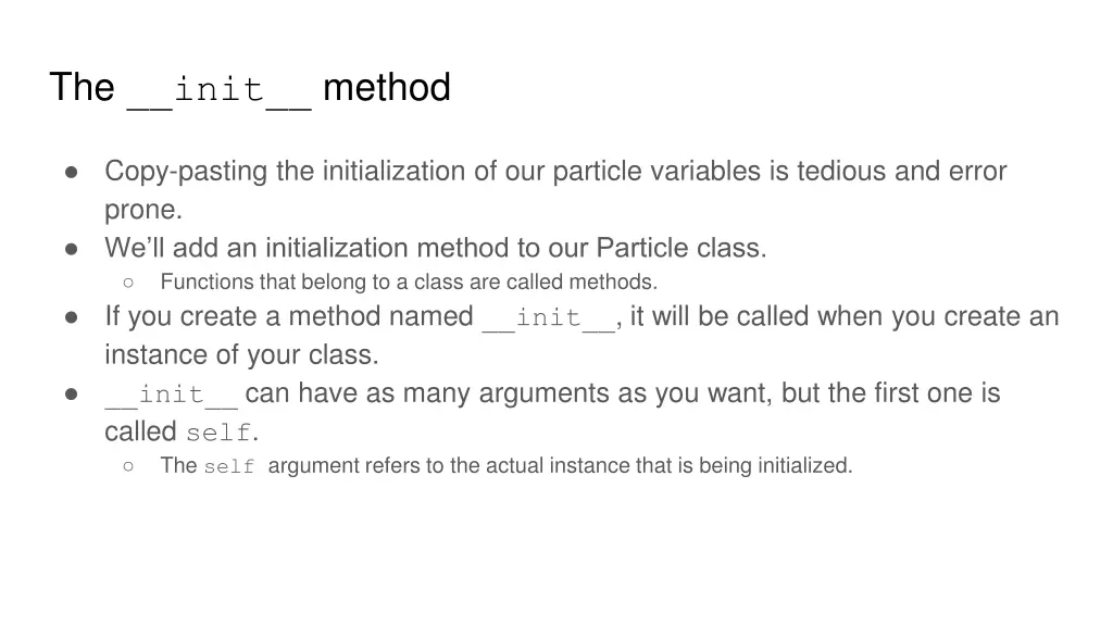 the init method