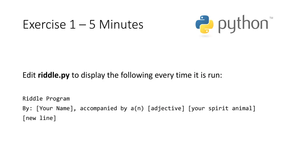 exercise 1 5 minutes