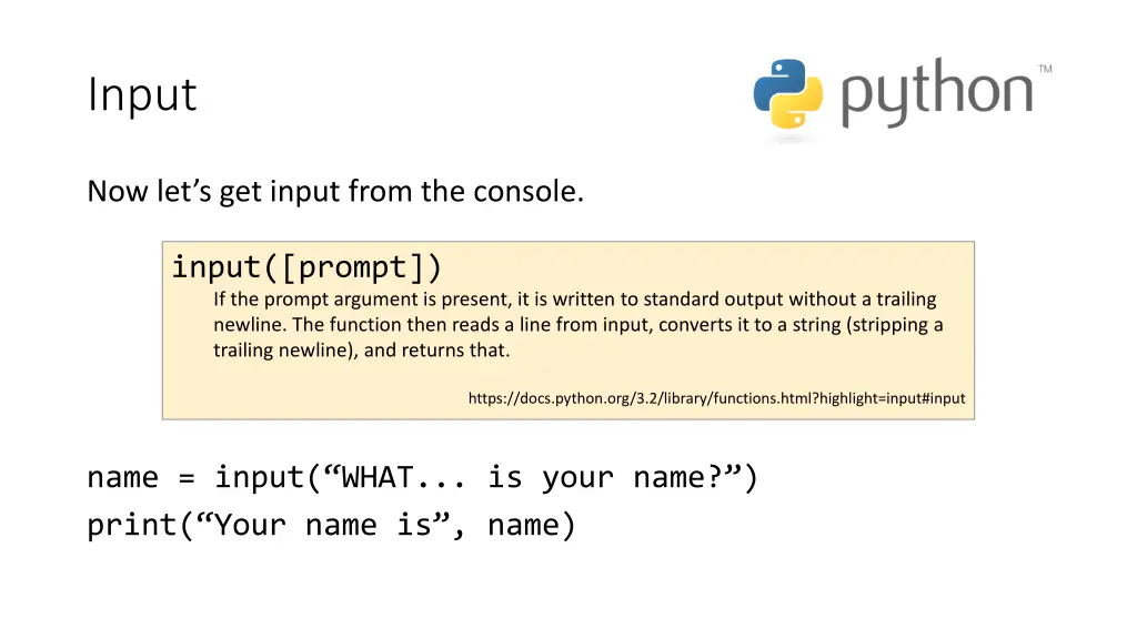 input