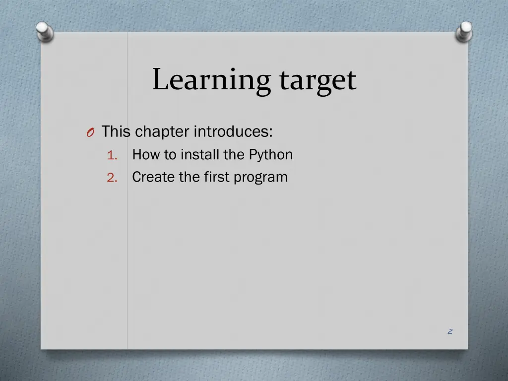 learning target