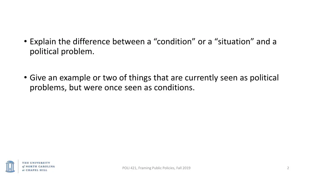 explain the difference between a condition