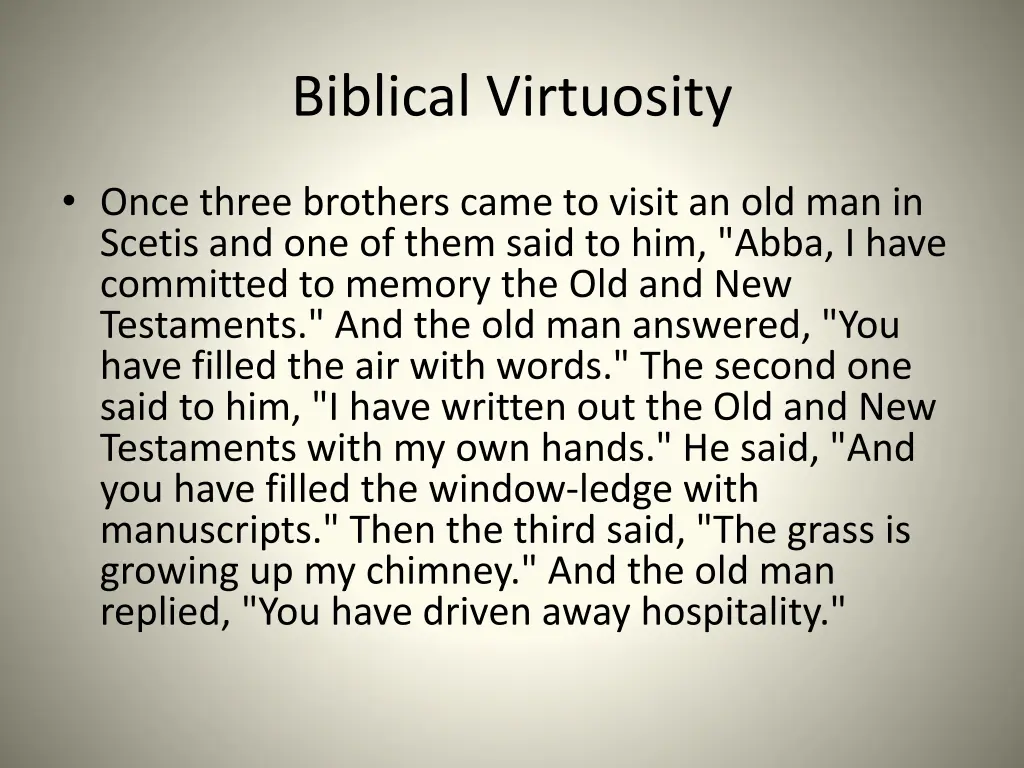 biblical virtuosity