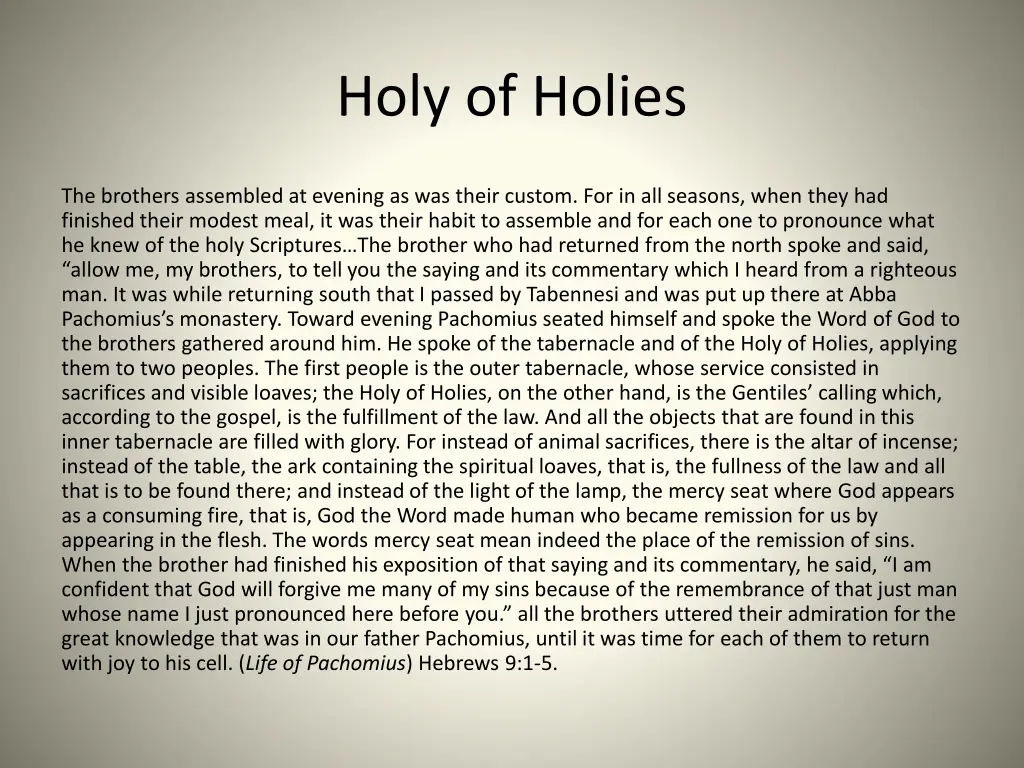 holy of holies