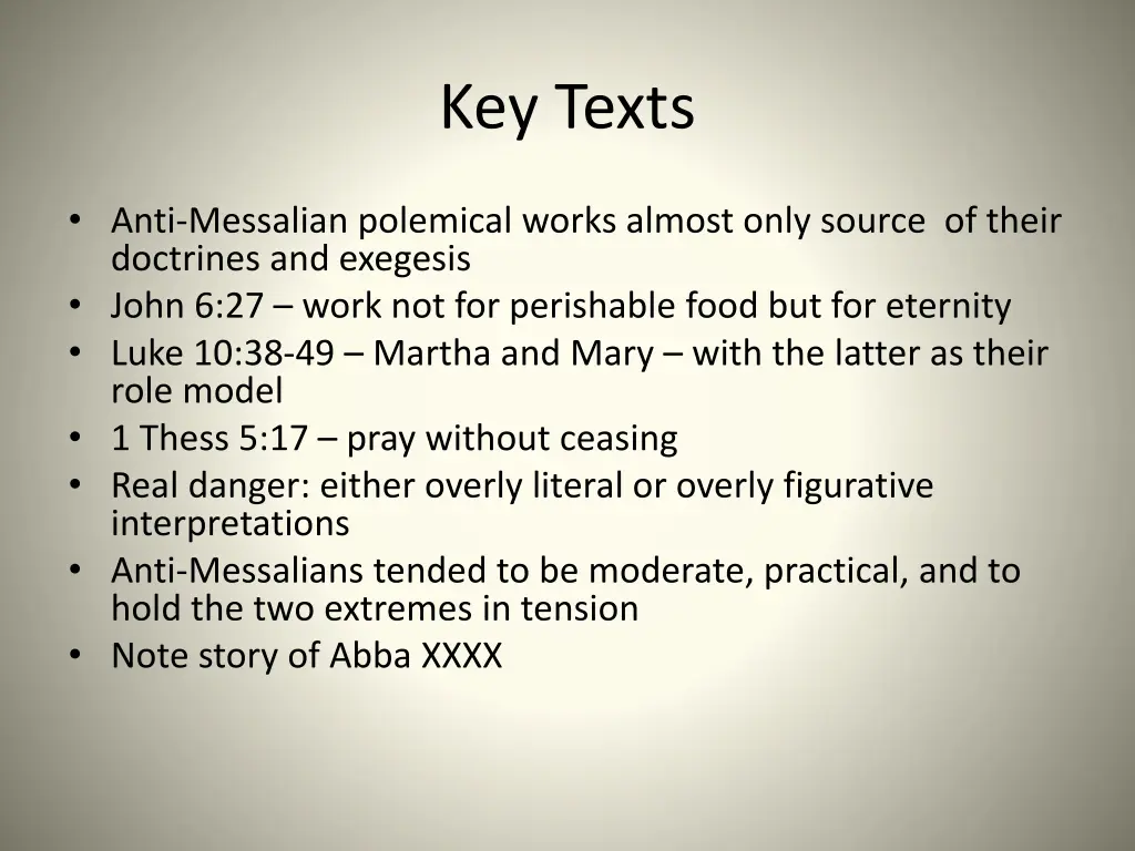 key texts