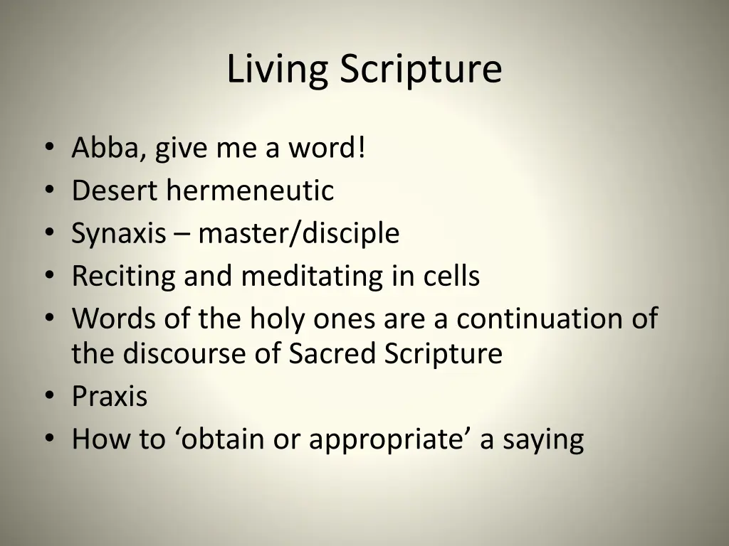 living scripture