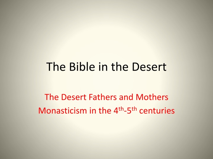 the bible in the desert