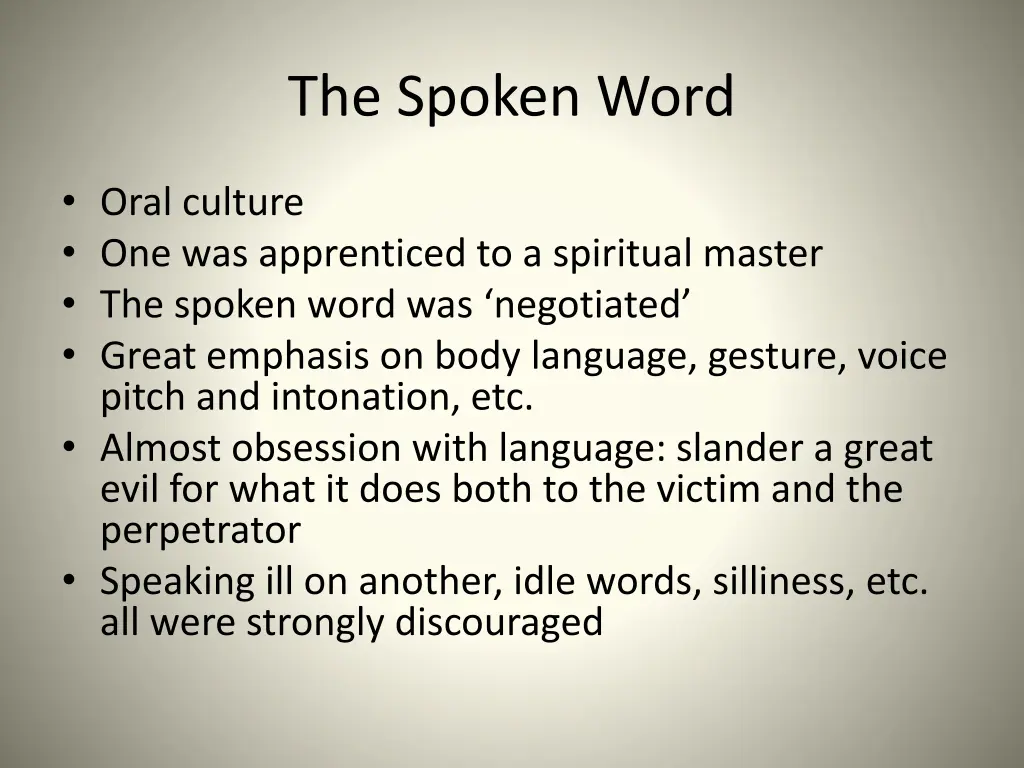 the spoken word