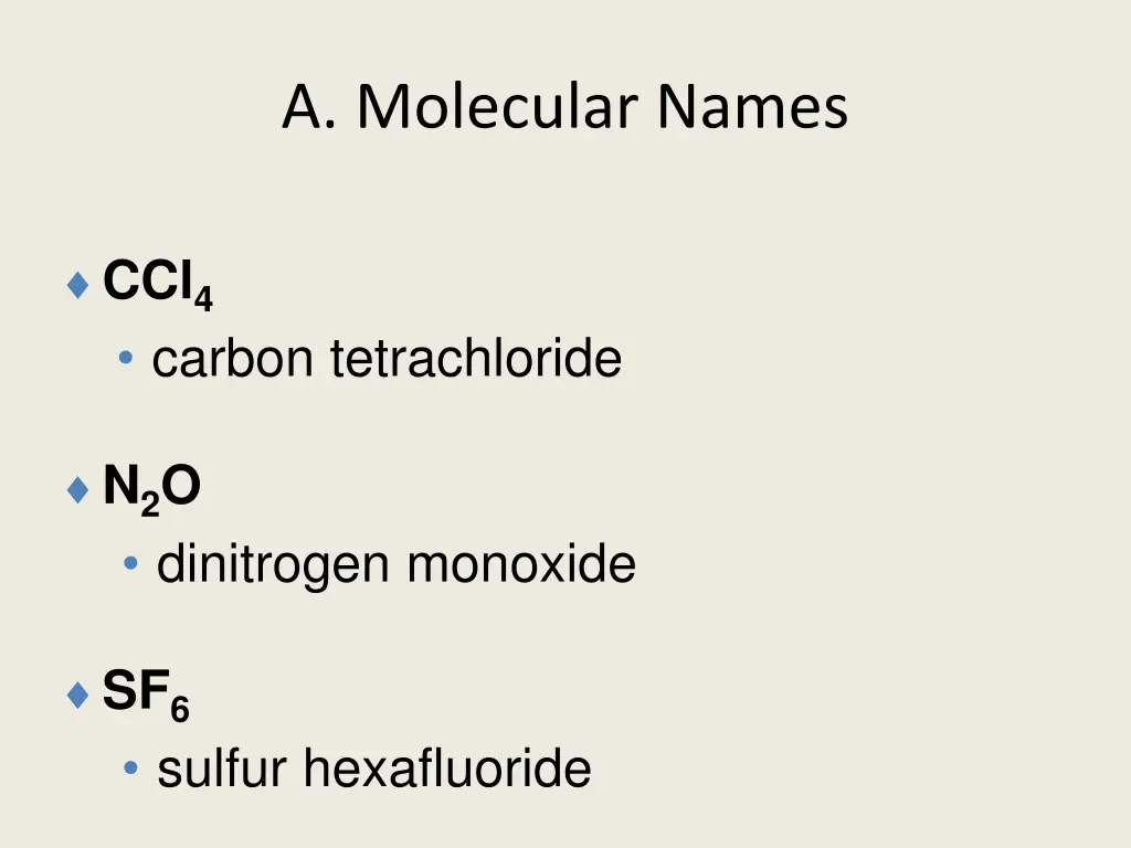 a molecular names