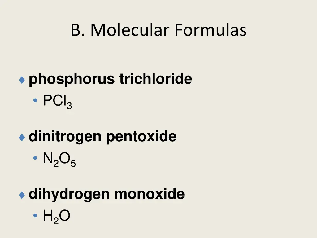 b molecular formulas 1
