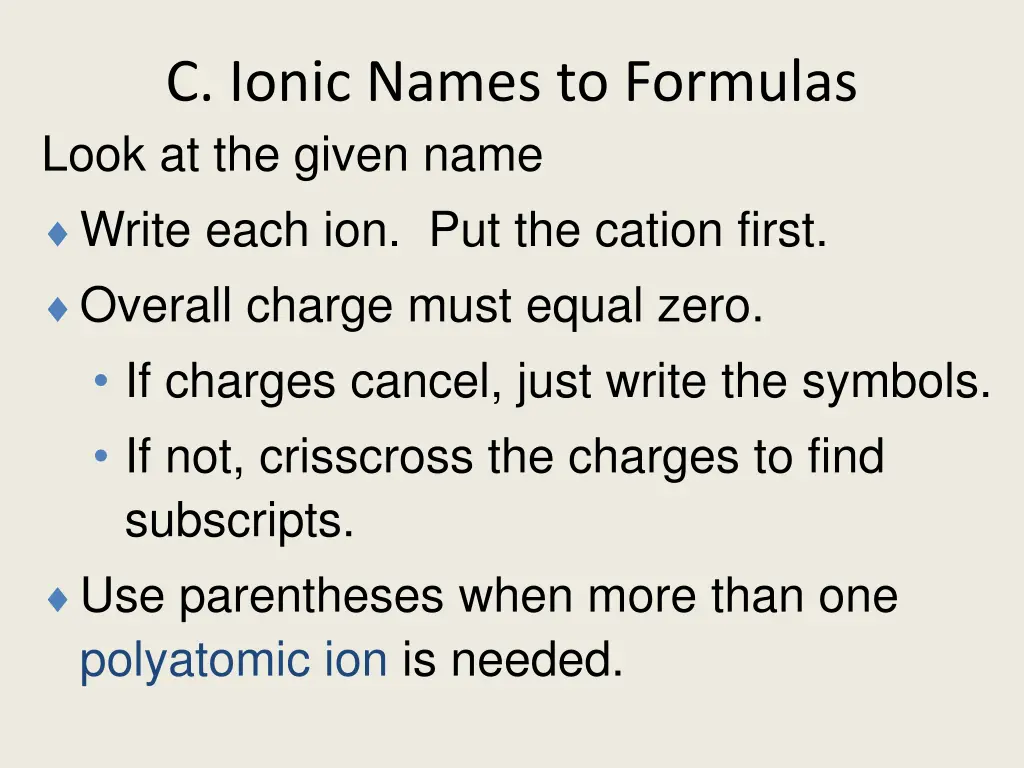 c ionic names to formulas