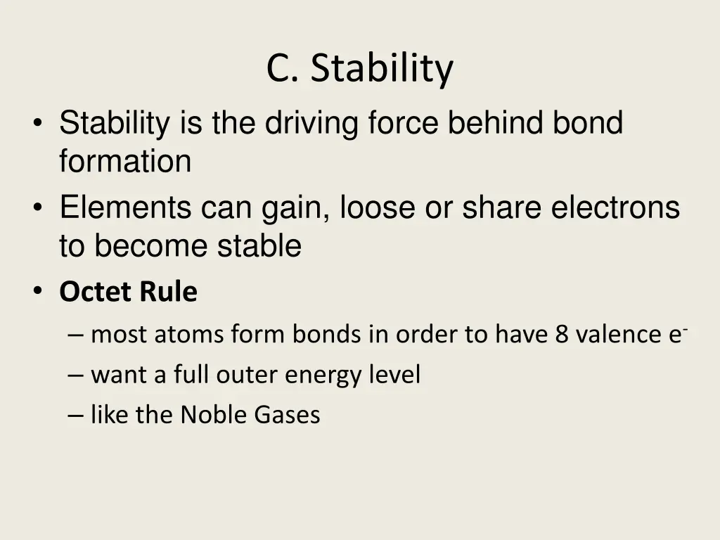 c stability