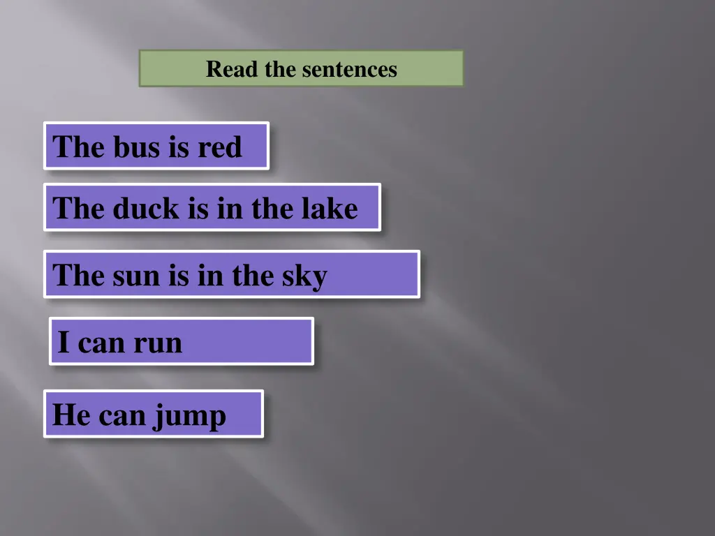 read the sentences 1