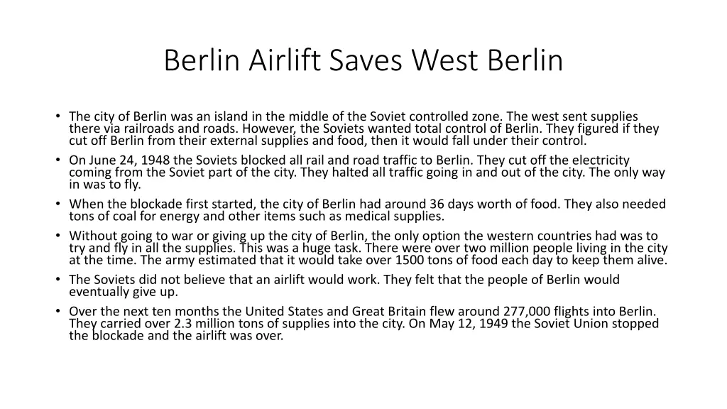 berlin airlift saves west berlin
